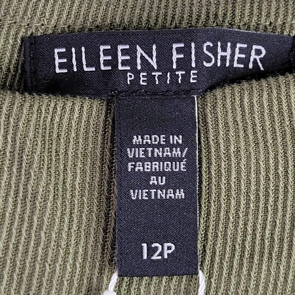 Eileen Fisher Pants Trouser Wide Leg Tencel Stretch Size 12 P Pockets Green New - Picture 9 of 11